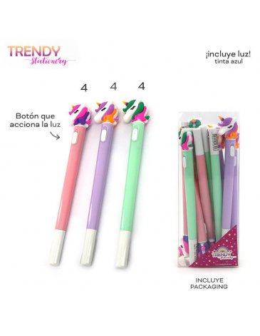 Venta por Mayor y Catalogo Lapicera con Luz x 12 Unid Trendy