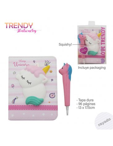 Cuaderno C/ Squishy + Birome C/ Squishy Trendy