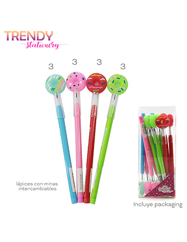 Venta por Mayor y Catalogo Lapiz Portamina x 12 Trendy