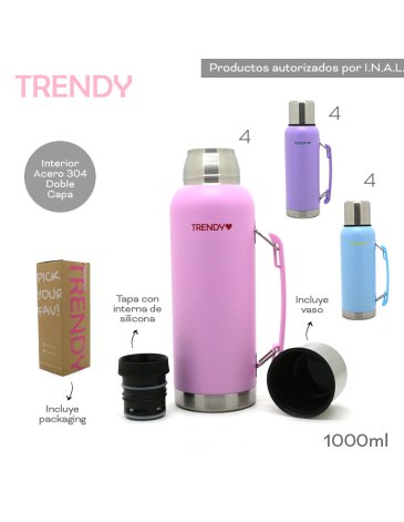 Termo Con Mango y Vaso 1000ml Trendy
