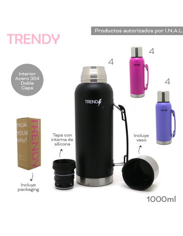 Termo Con Mango y Vaso 1000ml Trendy