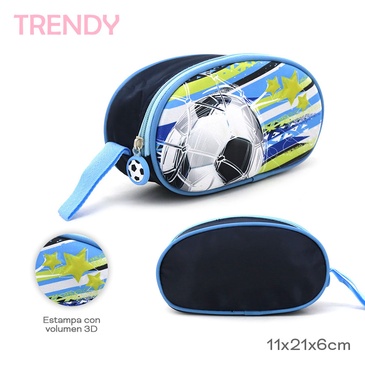 Venta por Mayor y Catalogo Cartuchera Estampado Con Volumen 3D 1 Cierre Trendy