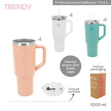 Venta por Mayor y Catalogo Vaso Termico 1200ML Trendy