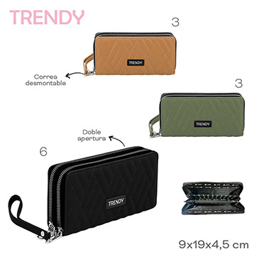Billetera Doble Cierre Trendy