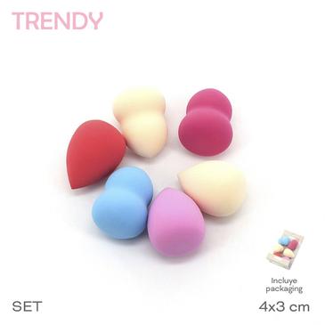 Esponja Maquillaje  Pack x 6 Unid. Trendy
