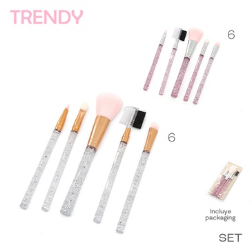 Venta por Mayor y Catalogo Set de Brochas x 5 Unid Trendy