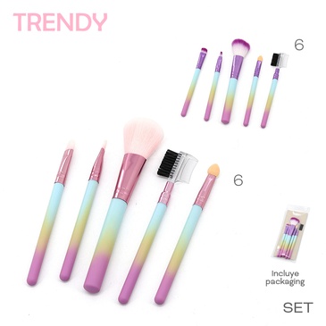 Venta por Mayor y Catalogo Set de Brochas x 5 Unid  Trendy