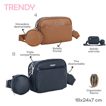 Venta por Mayor y Catalogo Morral Con Monedero Trendy
