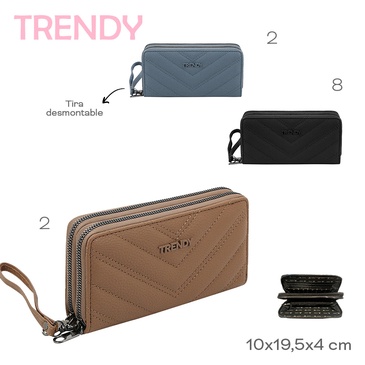 Billetera Doble Cierre Trendy