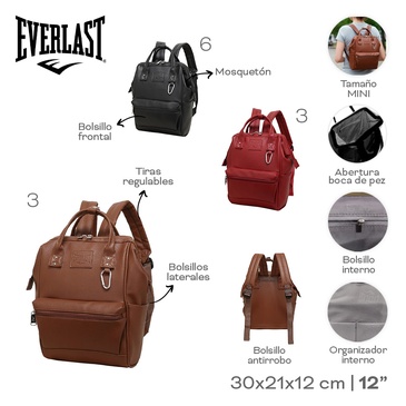 Mochila Boca De Pez Ecocuero Everlast