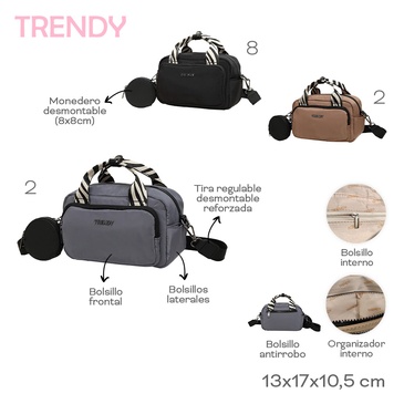 Venta por Mayor y Catalogo Bandoleral Con Monedero  Trendy