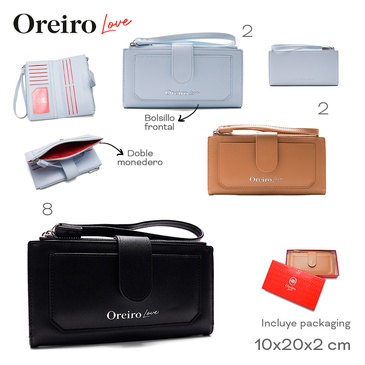 Billetera Con Tarjetero Y Doble Monedero Las Oreiro