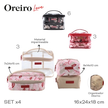 Portacosmetico Set x4 Las Oreiro