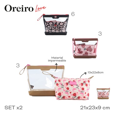 Portacosmetico Set x2 Unid. Las Oreiro