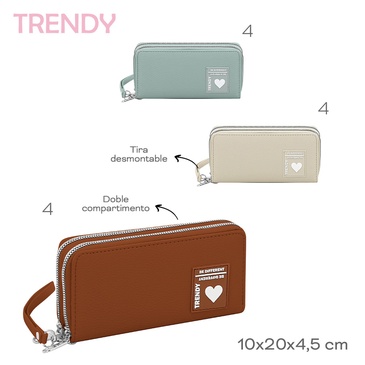 Billetera Doble Cierre Trendy