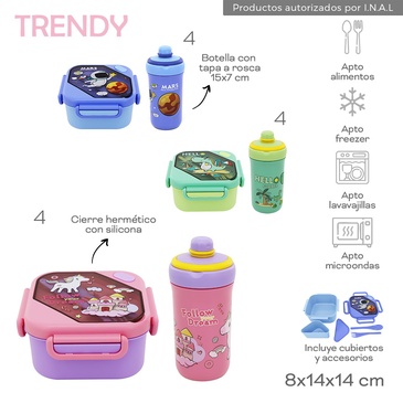 Venta por Mayor y Catalogo Lunchera + Vaso Trendy