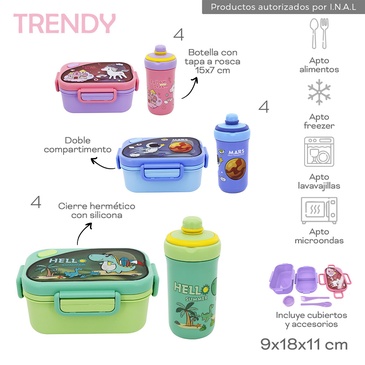 Venta por Mayor y Catalogo Lunchera + Vaso  Trendy