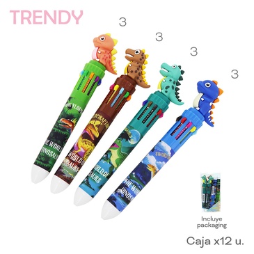 Venta por Mayor y Catalogo Lapiceras x 8 Uni. Multicolor Trendy