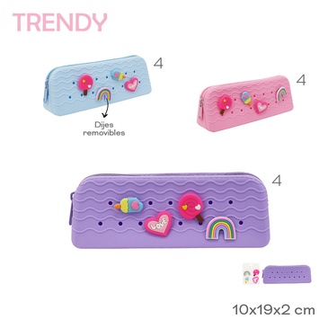 Venta por Mayor y Catalogo Cartuchera + Dijes Desmontables Trendy