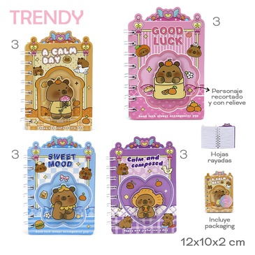 Venta por Mayor y Catalogo Cuaderno + Personaje Con Relieve Trendy