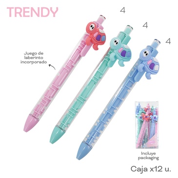 Lapiceras x 12 Uni. Trendy