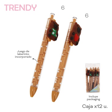 Lapiceras x 12 Uni. Trendy