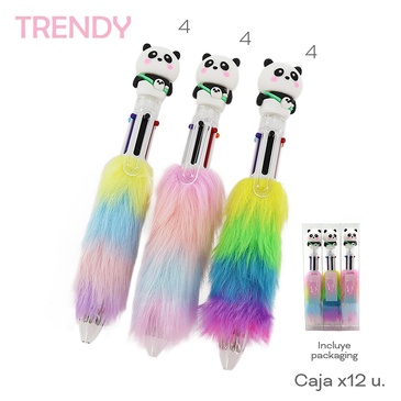 Venta por Mayor y Catalogo Lapiceras x 12 Uni. Multicolor Trendy