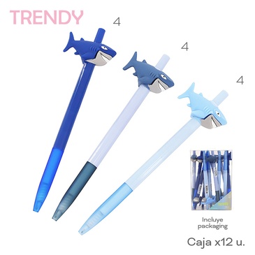 Lapiceras x 12 Uni. Trendy