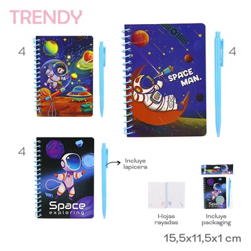 Venta por Mayor y Catalogo Set Cuaderno y Lapicera  Trendy
