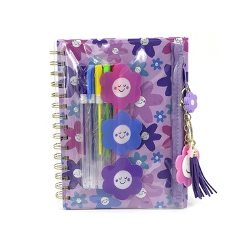 Set Cuaderno + Cartuchera + Biromes + LLavero Desmontable - Trendy
