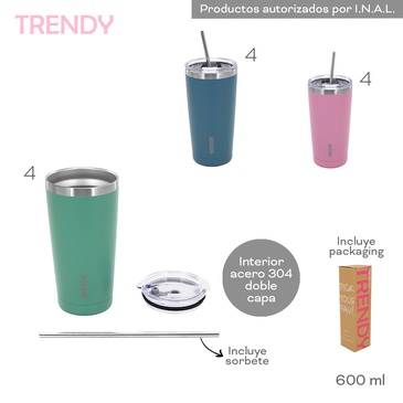 Venta por Mayor y Catalogo Vaso Termico 600ML Trendy