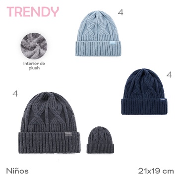 Venta por Mayor y Catalogo Gorro Infantil Trendy