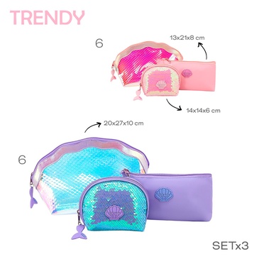 Set Portacosmetico x3 Trendy
