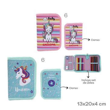 Venta por Mayor y Catalogo Cartuchera Canopla Con Utiles  Trendy