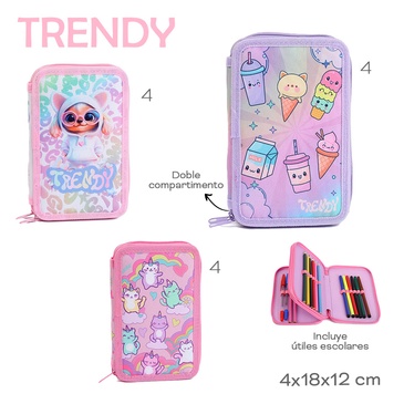 Cartuchera Con Utiles Trendy