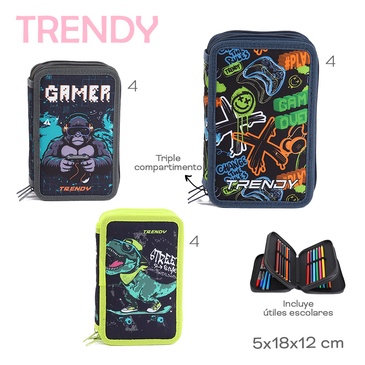 Cartuchera Con Utiles Trendy