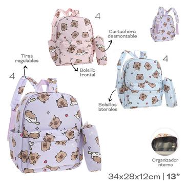 Mochila Con Cartuchera Capibara 13 