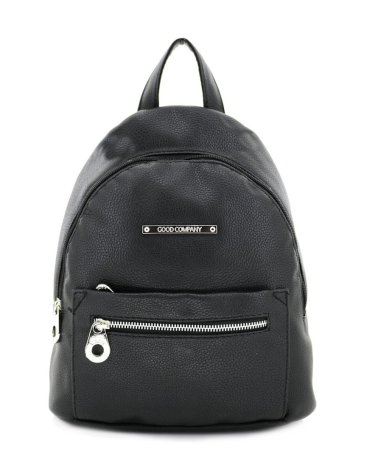 Mochila semi-ovalada con bolsillo frontal y trasero. Ecocuero Good Company