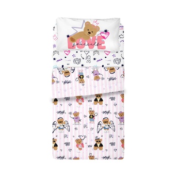 Venta por Mayor y Catalogo Sábana 1 1/2 Plaza / Ultra Soft. CUDDLE BEARS Piñata