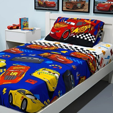 Venta por Mayor y Catalogo Juego de Sábanas 1 1/2 plaza Cars V Piñata