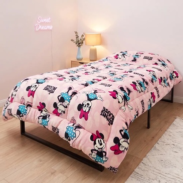 Acolchado Flannel Minnie 1 1/2 Plaza - Piñata