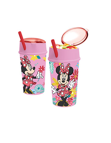 Venta por Mayor y Catalogo Vaso Vaso Snack Con Sorbete Minnie Mouse 400ml Wabro