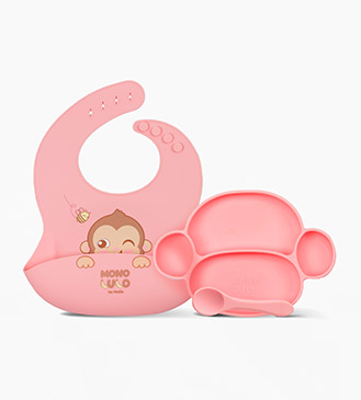 Set x 3 Piezas ( Plato, Babero y Cuchara )  - Mono Lulo