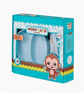 Set x 3 Piezas ( Plato, Babero y Cuchara )  - Mono Lulo