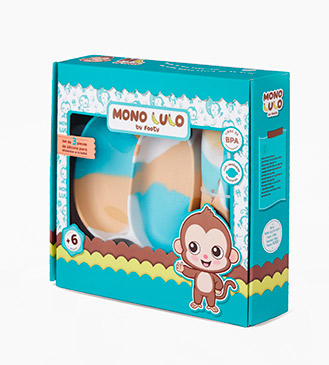 Set x 3 Piezas ( Plato, Babero y Cuchara )  - Mono Lulo