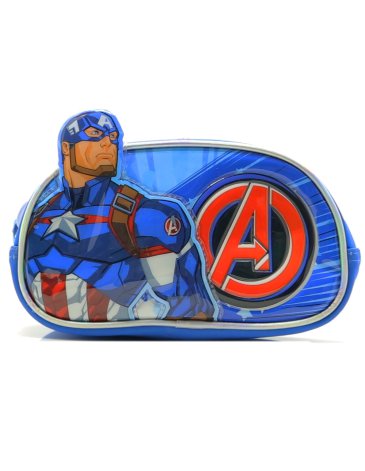 Venta por Mayor y Catalogo Cartuchera 3D Capitan America 2 Cierres Cresko