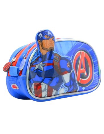 Cartuchera 3D Capitan America 2 Cierres - Cresko