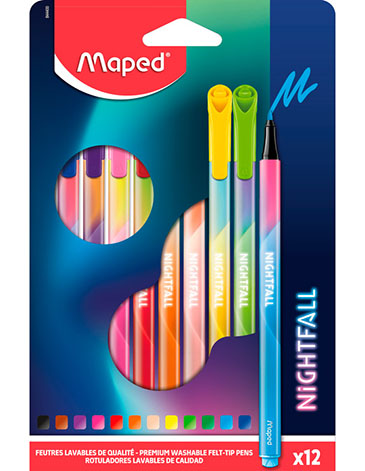 Venta por Mayor y Catalogo Marcadores Nightfall Teens x 12 Unid. Maped