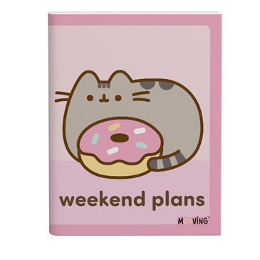 Cuaderno 16x21 Tapa Fina Abrochado 48 Hjs . Pusheen  Mooving