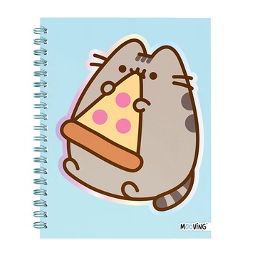 Cuaderno 16x21 Espiral  Tapa Dura 80 hjs Pusheen  Mooving